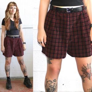 Vintage Corduroy Plaid Shorts